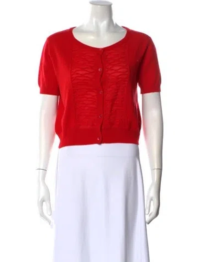 Pre-owned Allude Cashmere Scoop Neck Sweater In Red