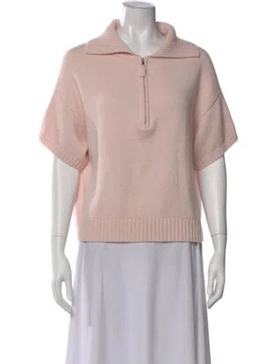 Pre-owned Allude Cashmere Short Sleeve Polo In Pink