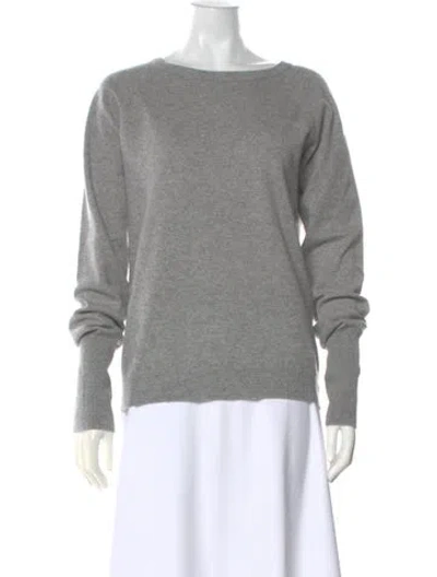 Pre-owned Allude Cashmere Square Neckline Sweater In Gray