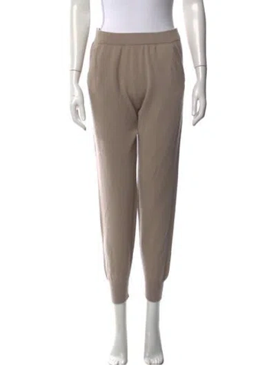 Pre-owned Allude Cashmere Straight Leg Pants In White