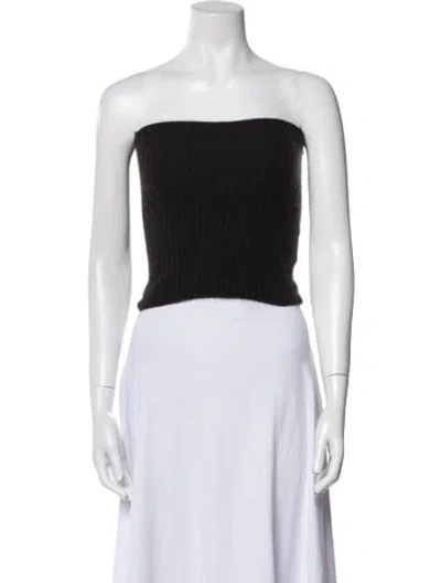 Pre-owned Allude Cashmere Strapless Sweater In Gray