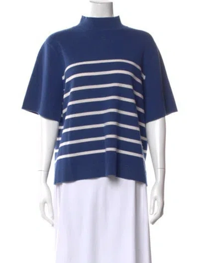 Pre-owned Allude Cashmere Striped Sweater In Blue