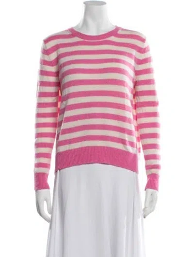 Pre-owned Allude Cashmere Striped Sweater In Pink