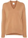 Allude V-neck Knitted Sweater In 褐色