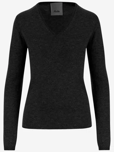 Allude Cashmere Sweater In Black