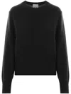 Allude Ribbed Crew-neck Cashmere Sweater In Black