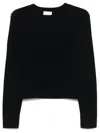 Allude Ribbed Crew-neck Cashmere Sweater In Blue