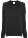 Allude Long-sleeved Ribbed Sweater In Grey