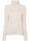 Allude Roll-neck Cashmere Sweater In Neutrals