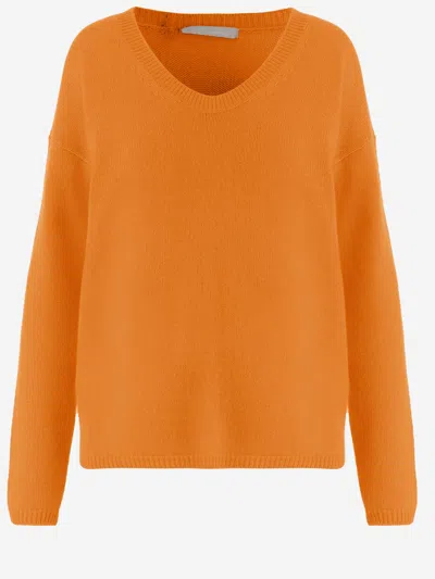 Allude Cashmere Sweater In Orange