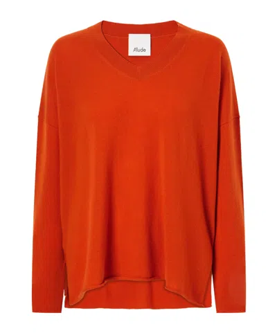 Allude Cashmere Sweater In Orange