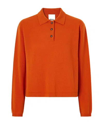Allude Cashmere Polo Sweater In Orange