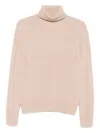 Allude Beige Turtleneck Sweater In Pink