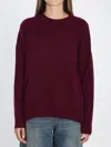 Allude Ribbed Side-slit Cashmere Sweater In Red