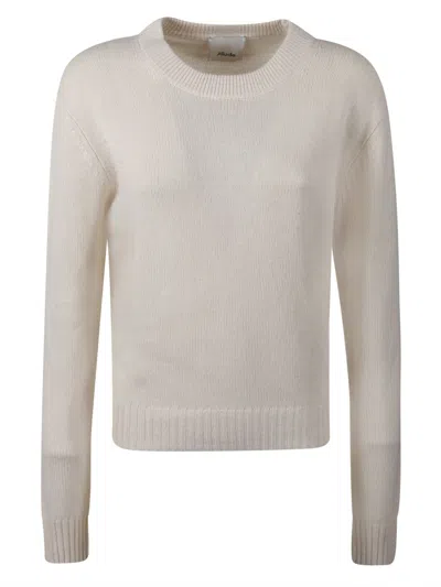 Allude Slightly Cropped Cashmere Sweater In Neutral