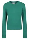 Allude Cashmere Sweater With Ribbed Edging In Green