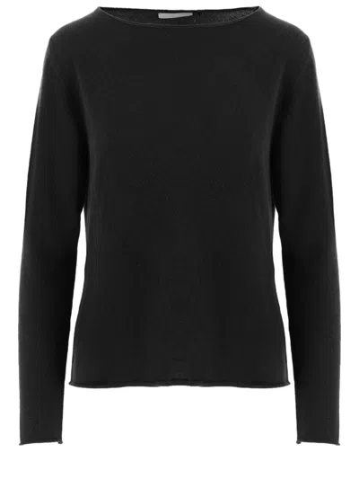 Allude Cashmere Sweater With Round Neckline And Long Sleeves In Black
