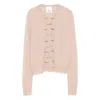 Allude Bow-detail Cashmere Cardigan In Pink