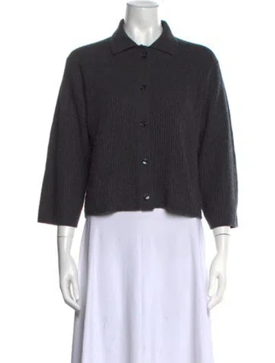 Pre-owned Allude Cashmere Three-quarter Sleeve Top In Black