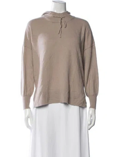 Pre-owned Allude Cashmere Tie Neck Sweater In Neutrals