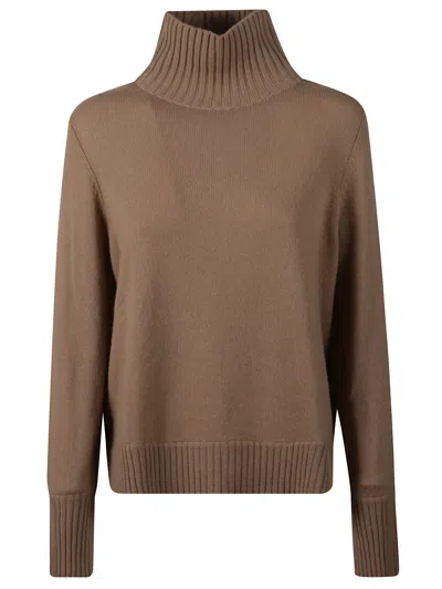 Allude Finely Knit Cashmere Turtleneck In Brown