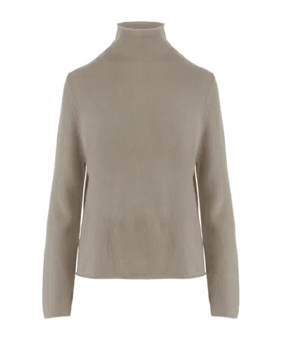 Allude Cashmere Turtleneck Knitted Sweater In Gray