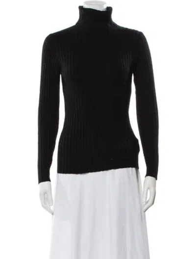 Pre-owned Allude Cashmere Turtleneck Sweater In Black