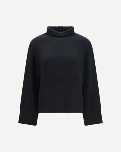 Allude Cashmere Turtleneck Sweater In Black