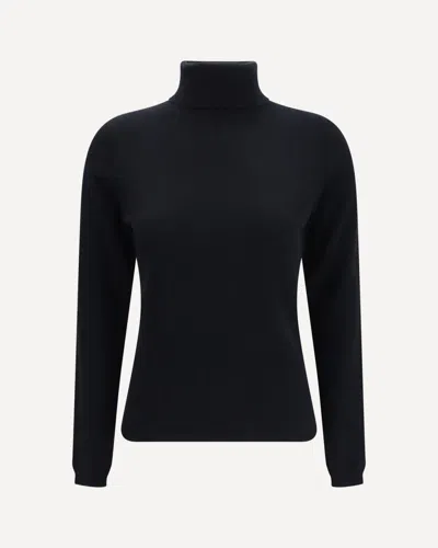Allude Cashmere Turtleneck Sweater In Black