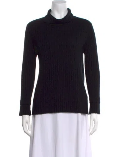 Pre-owned Allude Cashmere Turtleneck Sweater In Black