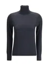 Allude Cashmere Turtleneck Sweater In Blue