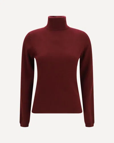 Allude Cashmere Turtleneck Sweater In Bordeaux