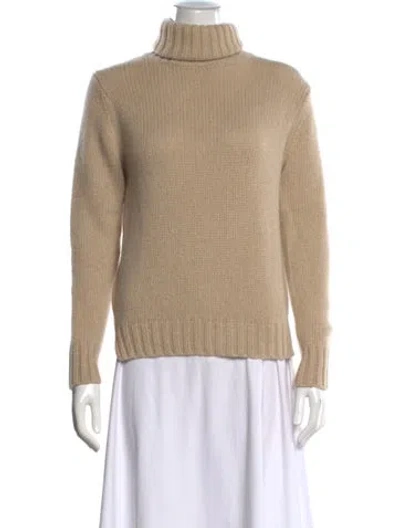 Pre-owned Allude Cashmere Turtleneck Sweater In Brown