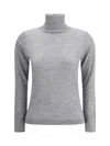 Allude Cashmere Turtleneck Sweater In Gray