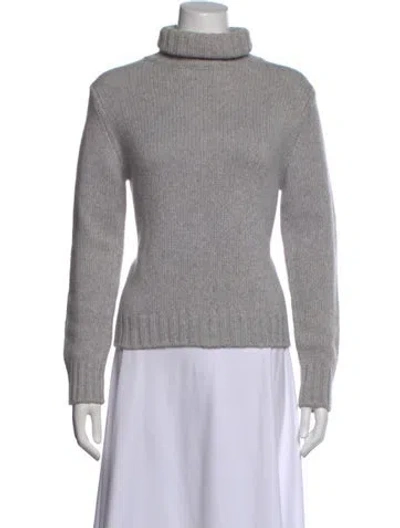 Pre-owned Allude Cashmere Turtleneck Sweater In Gray