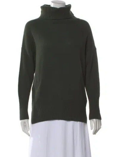 Pre-owned Allude Cashmere Turtleneck Sweater In Green
