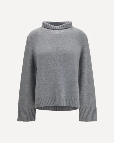 Allude Cashmere Turtleneck Sweater In Grey