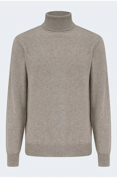 Allude Cashmere Turtleneck Sweater In Fresh Pepper In Sand