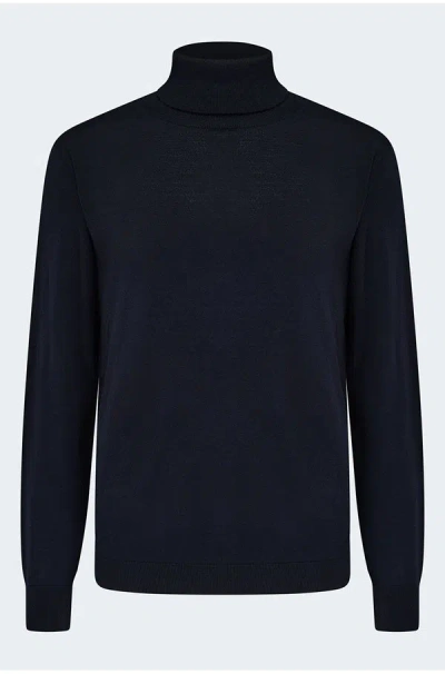 Allude Cashmere Turtleneck Sweater In Navy In Blue