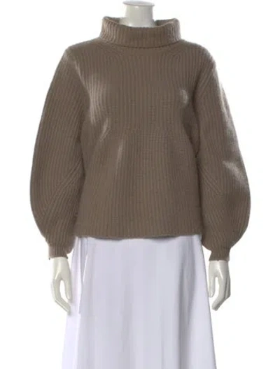 Pre-owned Allude Cashmere Turtleneck Sweater In Neutral