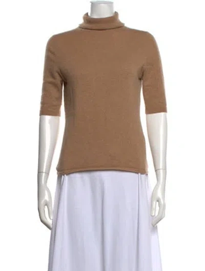 Pre-owned Allude Cashmere Turtleneck Sweater In Neutrals