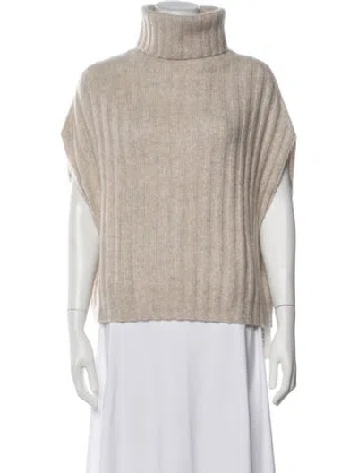 Pre-owned Allude Cashmere Turtleneck Sweater In Neutrals