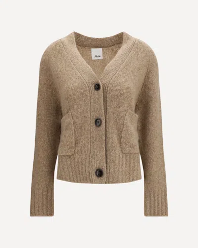 Allude Cashmere V-neck Cardigan In Beige