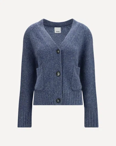 Allude Cashmere V-neck Cardigan In Blue