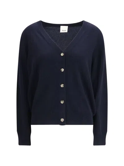 Allude Cashmere V-neck Cardigan In Blue