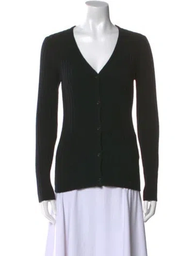 Pre-owned Allude Cashmere V-neck Sweater In Black