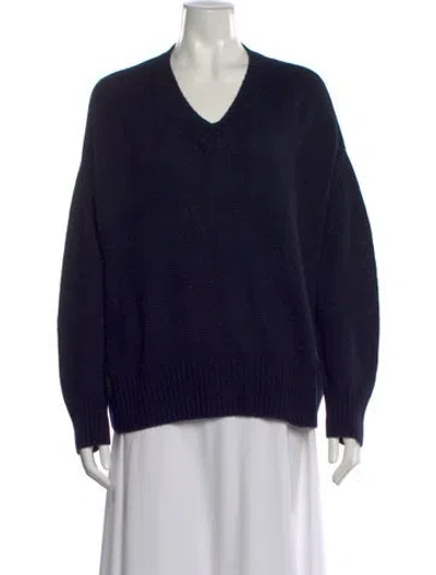 Pre-owned Allude Cashmere V-neck Sweater In Black