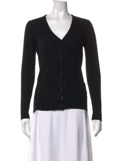Pre-owned Allude Cashmere V-neck Sweater In Black