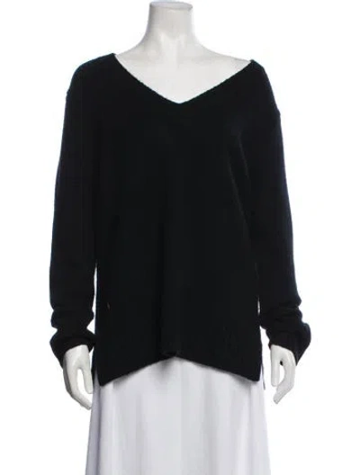 Pre-owned Allude Cashmere V-neck Sweater In Black
