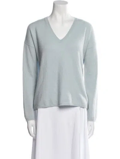 Pre-owned Allude Cashmere V-neck Sweater In Blue